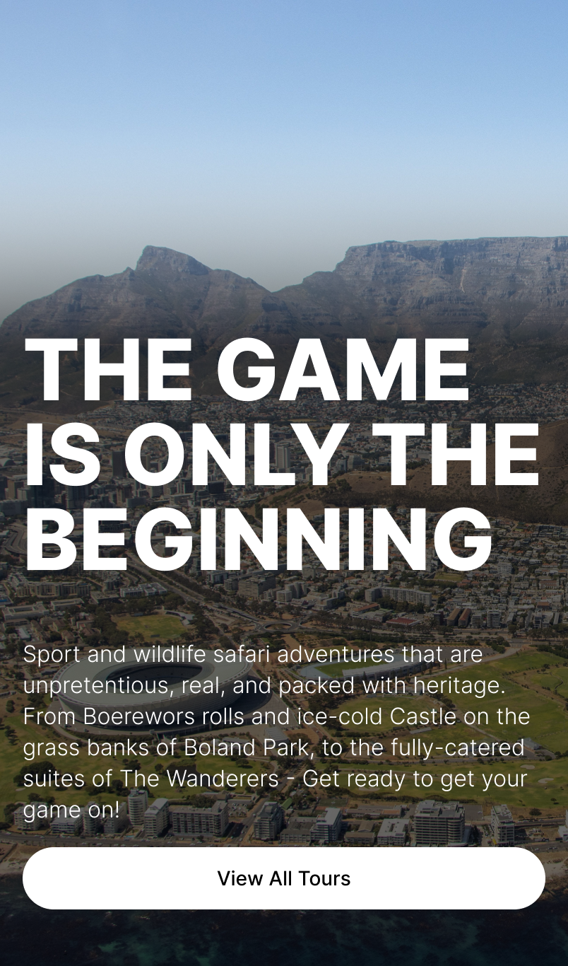 Aerial view of Cape Town stadium and Table Mountain \u2014 the game is only the beginning